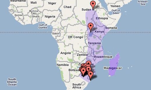 Estimated L. mutilatus distribution